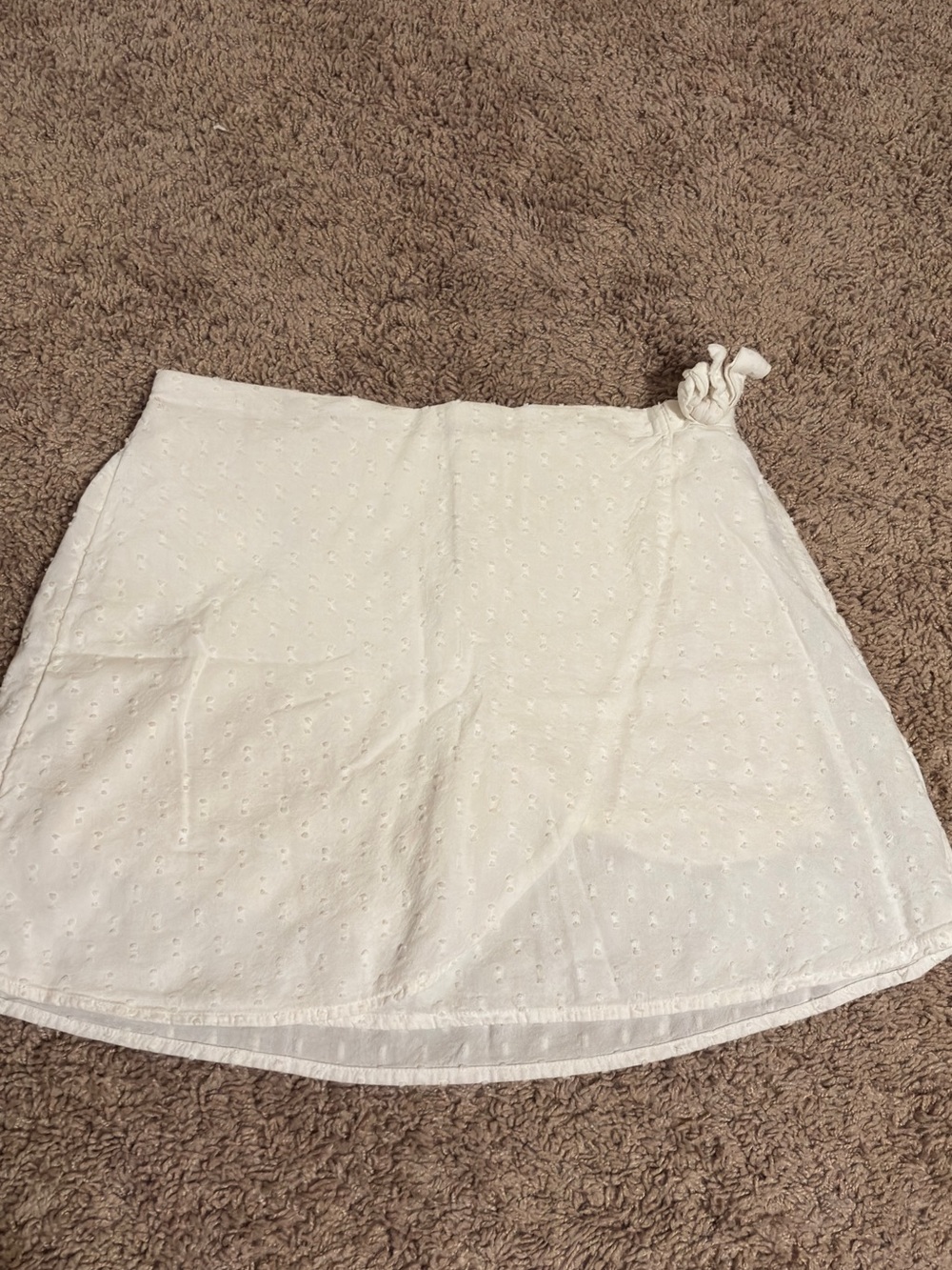 SO White Eyelet Tie-Waist Skater Skirt